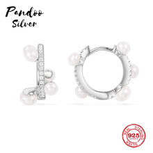 Abalorio de moda de plata de ley Original, réplica 1:1, pendientes de aro Saturne de plata de lujo con perlas, regalo de joyería para mujer 2024 - compra barato