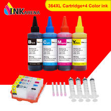 INKARENA 4×100ml Bottle Ink + 364XL Refillable Ink Cartridges For HP Photosmart Plus B209a B209c B210a B210c B210d Printers 2024 - buy cheap