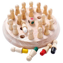 Детские деревянные игрушки с памятью, игры в шахматы, веселая настольная игра с блоком, обучающая цветная Когнитивная игрушка для детей 2024 - купить недорого