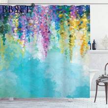 Flower Shower Curtain Abstract Spring Ivy and Landscape Floral Pattern Waterproof Multi-size Cortina De Bano Bathroom Decor 2024 - buy cheap