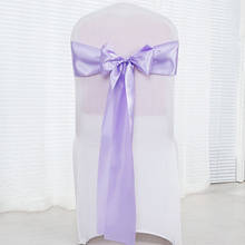 Cinta de satén con borde despuntado para silla, cinta para eventos de cumpleaños, bodas, fiestas, recuerdos, color morado, rosa y verde, 13x275cm, 50 unidades 2024 - compra barato