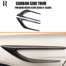 1 Pair C63 Add on Style Carbon Fiber Side Air Fender Trim Cover for Benz W205 C205 C63 C63s AMG Coupe & Sedan 2015 - 2022 2024 - buy cheap