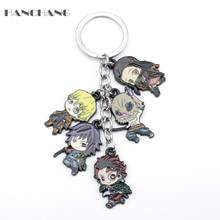 Demon Slayer Cartoon Keychain Creative Trinket Character Pendant Key Rings Metal Rope Backpack Key Chain 2024 - buy cheap