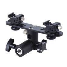 Double Hot Shoe Flash Umbrella Holder Light Stand Mount for Photography Camera 2024 - buy cheap