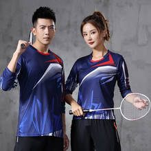 Футболка для бадминтона для мужчин и женщин, теннисная майка, быстросохнущая дышащая тренировочная рубашка с длинным рукавом для мужчин и женщин 2024 - купить недорого