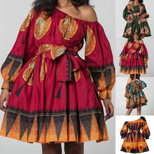 2020 African Dresses For Women Sexy Party Wedding Plus Size Mini Dress Long Sleeve Dashiki Off Shoulder Summer Ladies Dress 2024 - buy cheap
