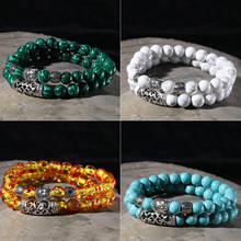 12 Style Black Lava Stone Prayer Beads Buddha Men Bead Bracelet Tiger Stones Beaded Bracelets for Women and Mens Male 2pcs/Set 2024 - buy cheap