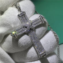 Luxury Cross Pendant Diamond 100% 925 Sterling silver Cross Pendant Necklace for Women Men Statement Party jewelry 2024 - buy cheap
