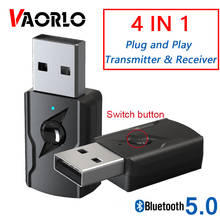 VAORLO-Adaptador de Audio 4 en 1 para TV, adaptador con Bluetooth, USB, 3,5mm, AUX Jack, transmisor de receptor Bluetooth inalámbrico para Carkit de ordenador, Dongle 2024 - compra barato