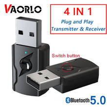 VAORLO USB Bluetooth Adapter 3.5mm AUX Jack Audio 4 IN 1 Wireless Bluetooth Receiver Transmitter For TV Carkit PC  Stereo Dongle 2024 - buy cheap