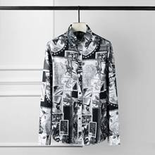 Minglu Men Shirt Luxury Digital Printing Party Mens Shirts Long Sleeve Casual Man Shirts Plus Size 4xl Slim Fit Shirts Men 2024 - buy cheap