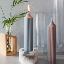 DIY свечная форма ручной работы ремесло с вертикальными полосами ароматическая свеча Пластик пресс-формы для свечей для изготовления 2024 - купить недорого