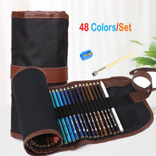 48PCS Art Coloured Pencils with Portable Canvas Pencil Wrap Pouch for Adult Coloring Books Drawing Writing Sketching Doodlings 2024 - buy cheap