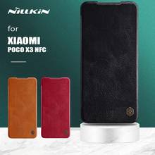 Nillkin-Funda de cuero con tapa para Xiaomi Poco X3 NFC, ranura para tarjetas de cuero con funda protectora, NFC, versión Global 2024 - compra barato