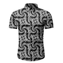 3D Vertigo Hypnotic Shirt Men 2022 Brand Slim Fit Short Sleeve Hawaiian Shirt Mens Casual Beach Shirts Streetwear Men Clothes 2024 - buy cheap