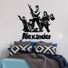 Custom Name Practical  Video Game Wall Sticker Boy Room Kids Room Personalized Name Gamer Weapon Gun Wall Decal Vinyl Decor 2024 - buy cheap
