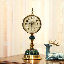 Relógio de mesa luxuoso vintage, relógio de mesa criativo nórdico de metal para sala de estar, arte silenciosa, relógios de mesa digital, decoração criativa para o lar da60zz 2024 - compre barato
