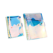 A5 A6 PVC Rainbow Laser Transparent Notebook 6-hole Binder Notebook Clips Loose Leaf Cover School Office Stationery 2024 - buy cheap