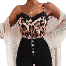 Summer Womens Leopard Printed Lace V-Neck Fashion Satin Backless Vest Sexy Sleeveless Shirt Blous Tops Clothes Intimates#p3 2024 - buy cheap