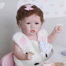 22 Inch Simulation bebe reborn Doll With Crooked Mouth Lifelike Reborn Toddler Babe Doll Children Surprise gift toy dolls 2024 - buy cheap