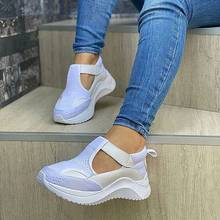 Women Platform Sneakers White Korean Breathable Mesh Shoes Summer Lightweight Student Increase Slip On Casual Black Sneakers 2024 - buy cheap