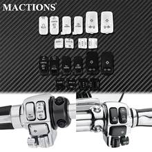 Motorcycle Hand Control Switch Housing Caps Switch Cap Black/Chrome For Harley Touring Electra Glide Street Glide FLHX 1996-2013 2024 - buy cheap