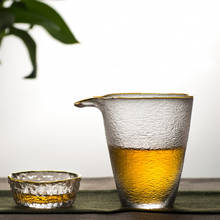 Taza de Feria de vidrio transparente creativa de estilo japonés, taza de agua Simple con borde de globo, fabricante de té resistente al calor, vajilla de Kung Fu para oficina 2024 - compra barato