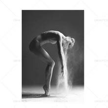 Figura de decoración del hogar para sala de estar, pintura en lienzo en blanco y negro, elegante póster de baile de Ballet, imagen artística de pared escandinava 2024 - compra barato