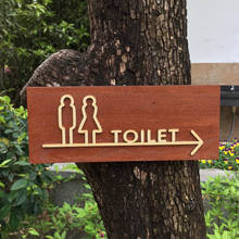 Wooden Door Sticker Wc Signs Number Creativity Wood Toilet Sign Men Women Signage Washroom Tips Plaque Wall Stickers Plate 2024 - buy cheap