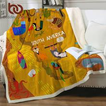 Colcha de pelúcia beddingoutlet, manta para cama do mapa mundi da américa do sul, roupa de cama infantil com desenho animado, animal tradicional macio 2024 - compre barato