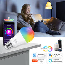 Tuya-bombilla LED inteligente e27, lámpara con Wifi, 10W, cambia de Color, RGB, 110V, 220V, aplicación remota, Compatible con Alexa y Google Home 2024 - compra barato