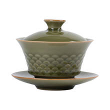 Ручная роспись керамическая чашка для чая Jingdezhen глазурованная Крышка Чаша Gaiwan, чайная чашка чаша для чая чаша 2024 - купить недорого