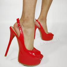 Laigzen super sapatos femininos, sandálias de salto alto stiletto peep toe stiletto para festa, sapatos para mulheres, tamanho 40 42 43 52 2024 - compre barato