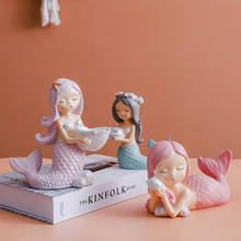 HHT-adornos de sirena para el hogar, decoración nórdica 3D con dibujos creativos, para sala de estar, habitación de niños, decoración interior de escritorio, regalos 2024 - compra barato