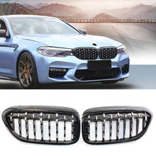 A Pair Car Front Bumper Kidney Grille Grill Diamond Meteor Style For BMW 5 Series G30 G38 2017 2018 2019 2020 Auto Accessories 2024 - buy cheap