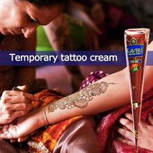 Plantilla de tatuaje Natural de Henna india para mujer, crema de maquillaje para dibujo temporal, cono de cuerpo artístico, 25g, Color marrón, X5B9 2024 - compra barato