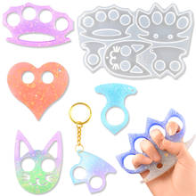 DM048 Finger Protection Epoxy Molds Resin Keychain Finger Sleeve Owl Cat Pendant Self-defense Keychain Crystal Resin Mold 2024 - buy cheap