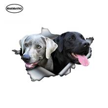 Hotmeini 13cm x 8.6cm marrom e prata laboratórios etiqueta do carro rasgado decalque de metal motocicleta tuning decoração labrador etiqueta decalques do animal de estimação 2024 - compre barato