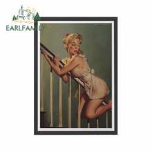 EARLFAMILY 13cm x 12.6cm RETRO Poster PIN UP Girl Motorcycle Car Stickers Fashion Decal Graffiti Waterproof Decoration 2024 - buy cheap