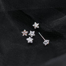 MloveAcc женские миниатюрные серьги-гвоздики из серебра 925 пробы с фианитами 2024 - купить недорого