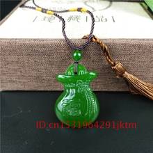 Jade Green Natural Fashion Chinese Gifts Pendant Necklace Amulet Jewelry Men for Carved Jadeite Hand Charm Purse Women 2024 - buy cheap