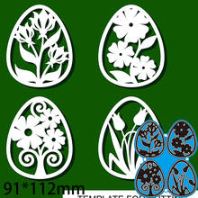Moldes de corte flor com decoração de ovo, gravação em relevo em papel para artesanato, álbum de cartão, faca de perfurar, 91*112mm 2024 - compre barato