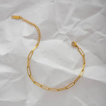 Pulseira minimalista com corrente redonda, joia delicada feminina, corrente dourada com fecho, da moda, 2020 2024 - compre barato
