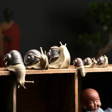Mini cerâmica pequeno caracol ornamentos bonsai micro paisagem casa decoração acessórios para sala de estar chá animais mesa decorações 2024 - compre barato
