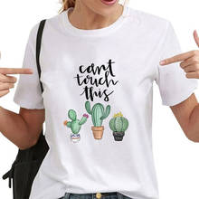 New Aesthetic Harajuku T Shirt Women Tees 90s Girl Cactus Don't Touch Me T-shirt Girl Graphic Tshirt Ulzzang Tops Female Clothes 2024 - buy cheap