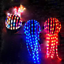 Gorro con iluminación led lumiour, accesorio brillante para espectáculo de luz de escenario, rg 2024 - compra barato