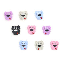 Kovict 5pc Long-eared dog Silicone Beads Food Grade Silicone Teether DIY Nursing Necklace Accessories perle Beads Baby Teethers 2024 - buy cheap