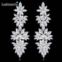 LUOTEEMI Fashion Cubic Zirconia Long Dangle Earrings for Women High Quality Luxury Wedding Earrings Bridal Jewelry Accessories 2024 - buy cheap