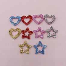 80Pcs/lot 2cm glitter shiny Star and heart Padded Appliques for DIY hair clip accessories and Headwear Decor Patches 2024 - buy cheap