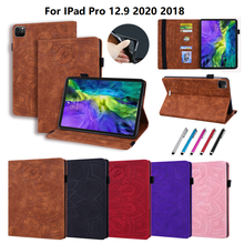 Flower Embossed Tablet Cover For iPad Pro 2020 Case 12.9 4th Generation Tablet Cover Fold Cover for iPad Pro 12 9 Case 2020 2018 2024 - buy cheap